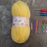 Basic Crochet Beginner Kit with Imported Yarn