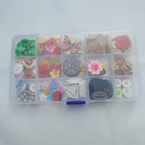 Assorted Wooden Plastic Buttons Box