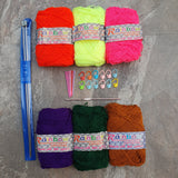 Rainbow 3ply Basic Beginner Yarn Kit with Accessories