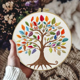 Colorful Tree of Life Embroidery DIY Kit