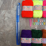 Rainbow 3ply Basic Beginner Yarn Kit with Accessories