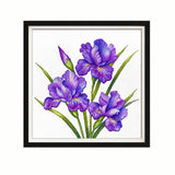 Iris Flower Cross-Stitch Kit 20x20cm