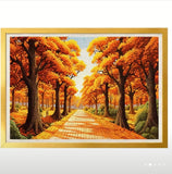 Autumn Avenue Landscape Cross-Stitch Kit 28x38cm