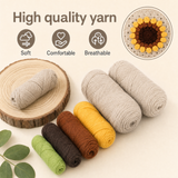 Sunflower Crochet Crossbody Bag – Light Beige | Beginner DIY Yarn Kit with Hook & Tutorial