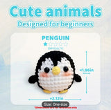 Penguin Crochet Kit for Beginners - All-in-One Complete Crochet Set with Yarn, Hook, Pattern & Video Tutorial