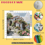 Mediterranean Rose Cottage Cross-Stitch Kit 36x36cm