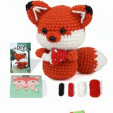 Fox Amigurumi Gift Box Crochet Kit – Beginner DIY Kit