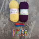 Basic Crochet Beginner Kit with Imported Yarn