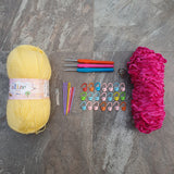 Basic Crochet Beginner Kit with Imported Yarn