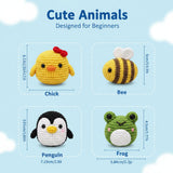 Beginner amigurumi crochet kit animal designs close-up