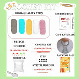 Cat Crochet Kit for Beginners – Grey, Orange, Pink & White Amigurumi Set (4pcs)