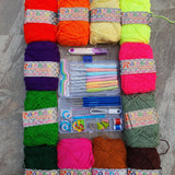 Rainbow 3ply Beginner Yarn Kit with Accessories