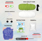 Frog Crochet Kit for Beginners - All-in-One Complete Crochet Set with Yarn, Hook, Pattern & Video Tutorial