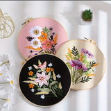5-Pack Beginner Embroidery Kits with Patterns and Instructions DIY Kit (Random Design)