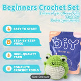 Frog Crochet Kit for Beginners - All-in-One Complete Crochet Set with Yarn, Hook, Pattern & Video Tutorial