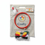 CRAFTY Embroidery Starter Kit — Hoop, Threads, Needles & Scissors for Beginners