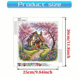Peach Blossom Cottage Diamond Painting Kit 30x30cm