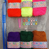 Rainbow 3ply Basic Beginner Yarn Kit with Accessories