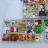 Assorted Wooden Plastic Buttons Box