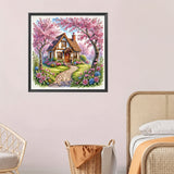Peach Blossom Cottage Diamond Painting Kit 30x30cm