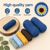 Sunflower Crochet Crossbody Bag – Blue | Beginner DIY Yarn Kit with Hook & Tutorial