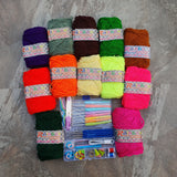 Rainbow 3ply Beginner Yarn Kit with Accessories
