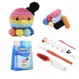 Rainbow Octopus Doll Amigurumi Crochet Kit – Beginner DIY Plush