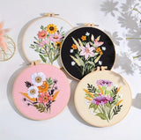 5-Pack Beginner Embroidery Kits with Patterns and Instructions DIY Kit (Random Design)