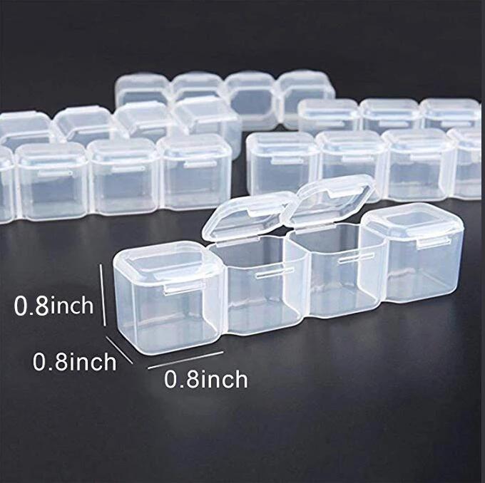  TEHAUX 28 Bead Organizers Nail Charm Organizer Box Jewelry  Storage Container Transparent Storage Container Nail Bead Containers  Diamond Art Bead Containers Nail Art Jewelry Storage Grid