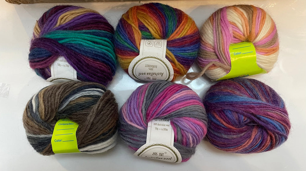 Multicolor Wool Roving Yarn