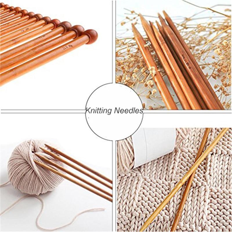 Bamboo Knitting Needles Set 2.0mm-10.0mm with Bag