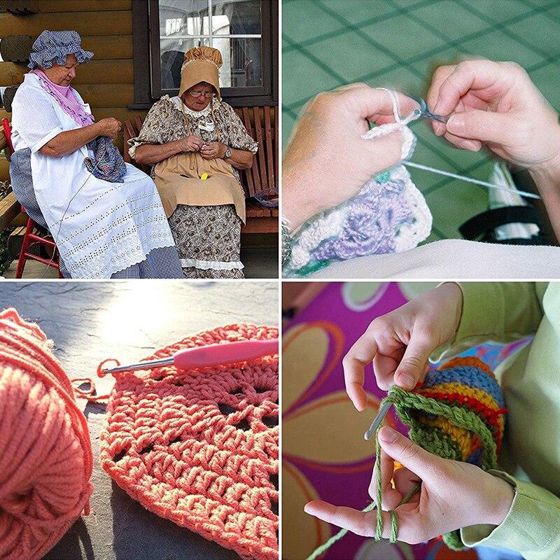 Ergonomic Soft Rubber Grip Handle & Aluminum Needle Crochet Hook Set ( – Al  Saeed Wool House
