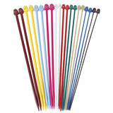 Plastic Single Pointed Knitting Needles (Size 2.0mm to 6.5mm) - 10 size - 25cm