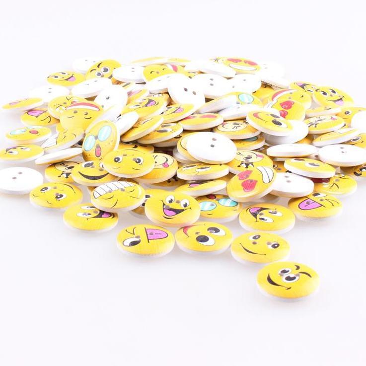 Cute Emoji Face Buttons 15mm